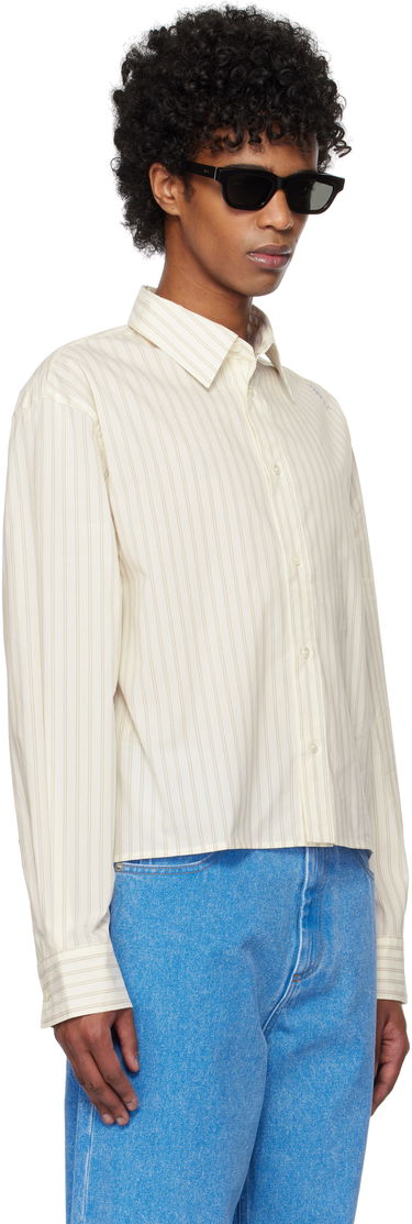 Skjorte Marni Marni Poplin Stripe Cropped Shirt Blå | CUMU0337S0 UTC455, 4