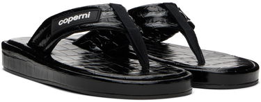 Sneakers og sko Coperni Embossed Logo Thong Platform Sandals Sort | COPSH37838, 3