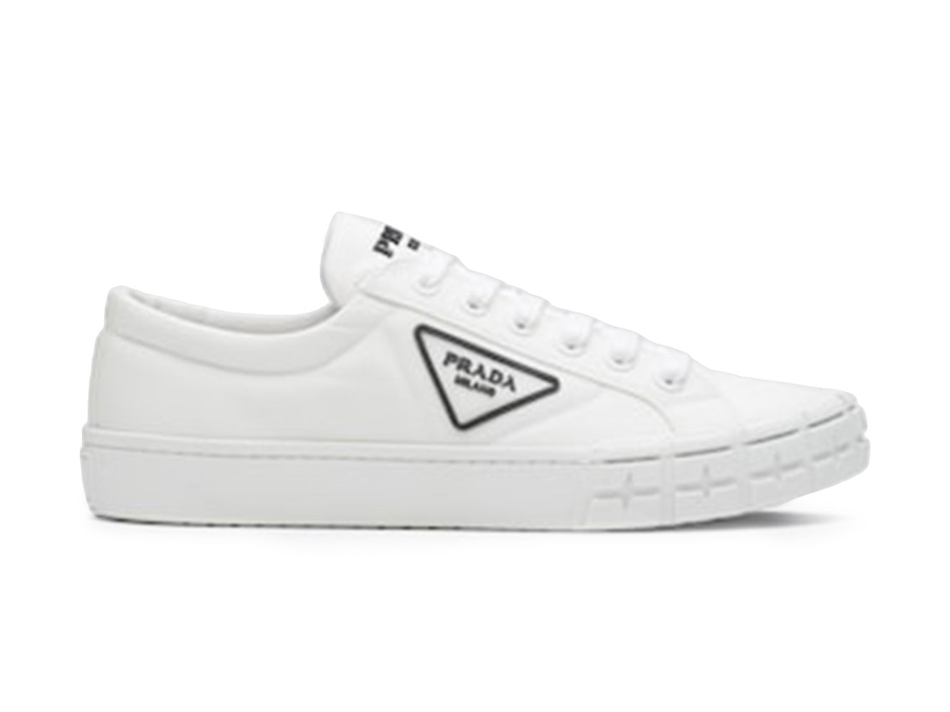 Sneakers og sko Prada Wheel Cassetta Low White White Black Hvid | 2EG323_1YFL_F0009, 0