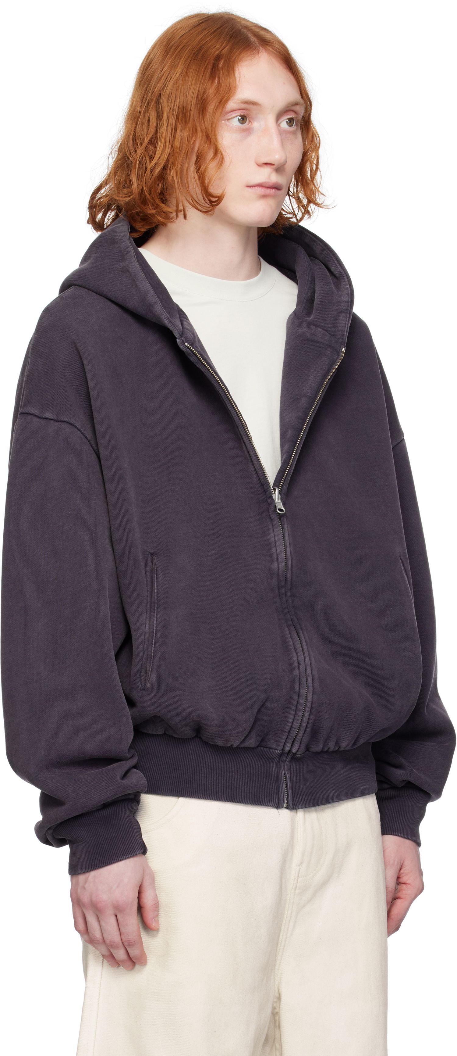 Sweatshirt Entire Studios Entire Studios Thermal Zip-Up Hoodie Lilla | ES2488IN, 1
