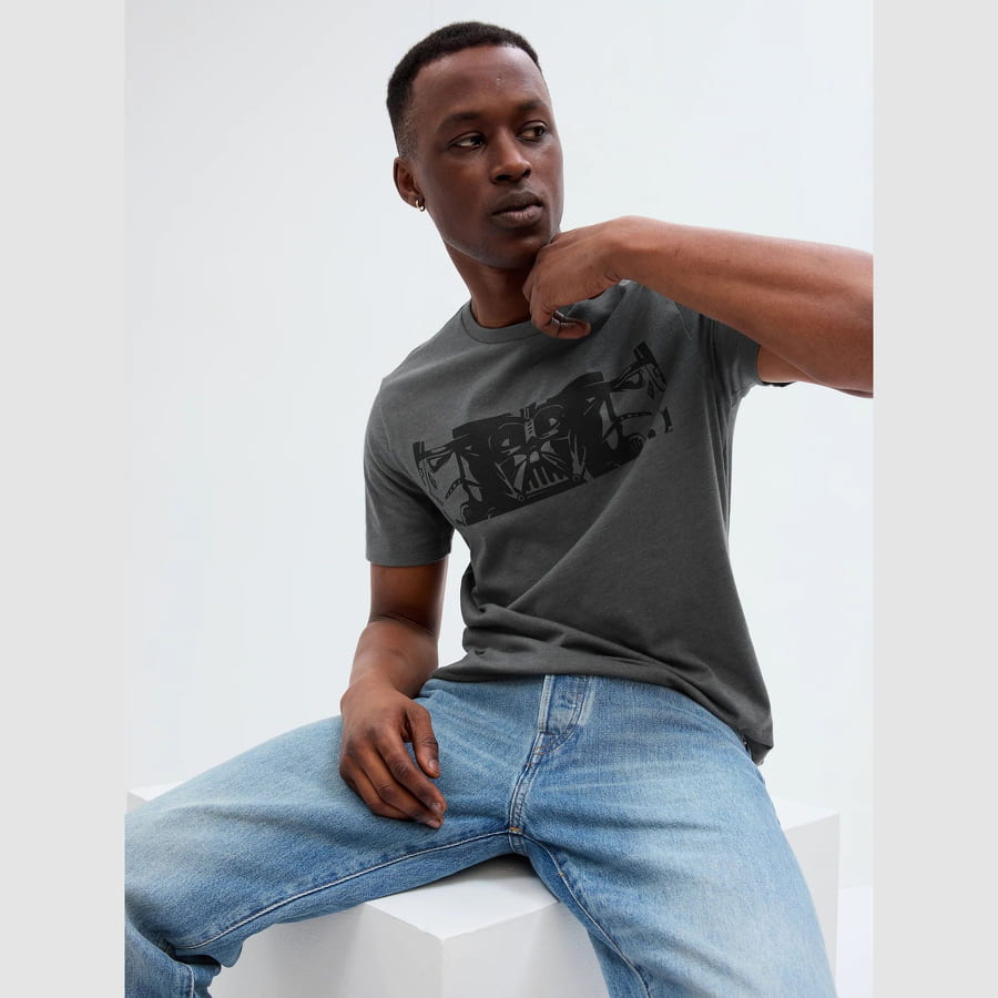 T-shirt GAP V-Sw Vader W Troopers Heather Grey Sort | 548655-00, 1