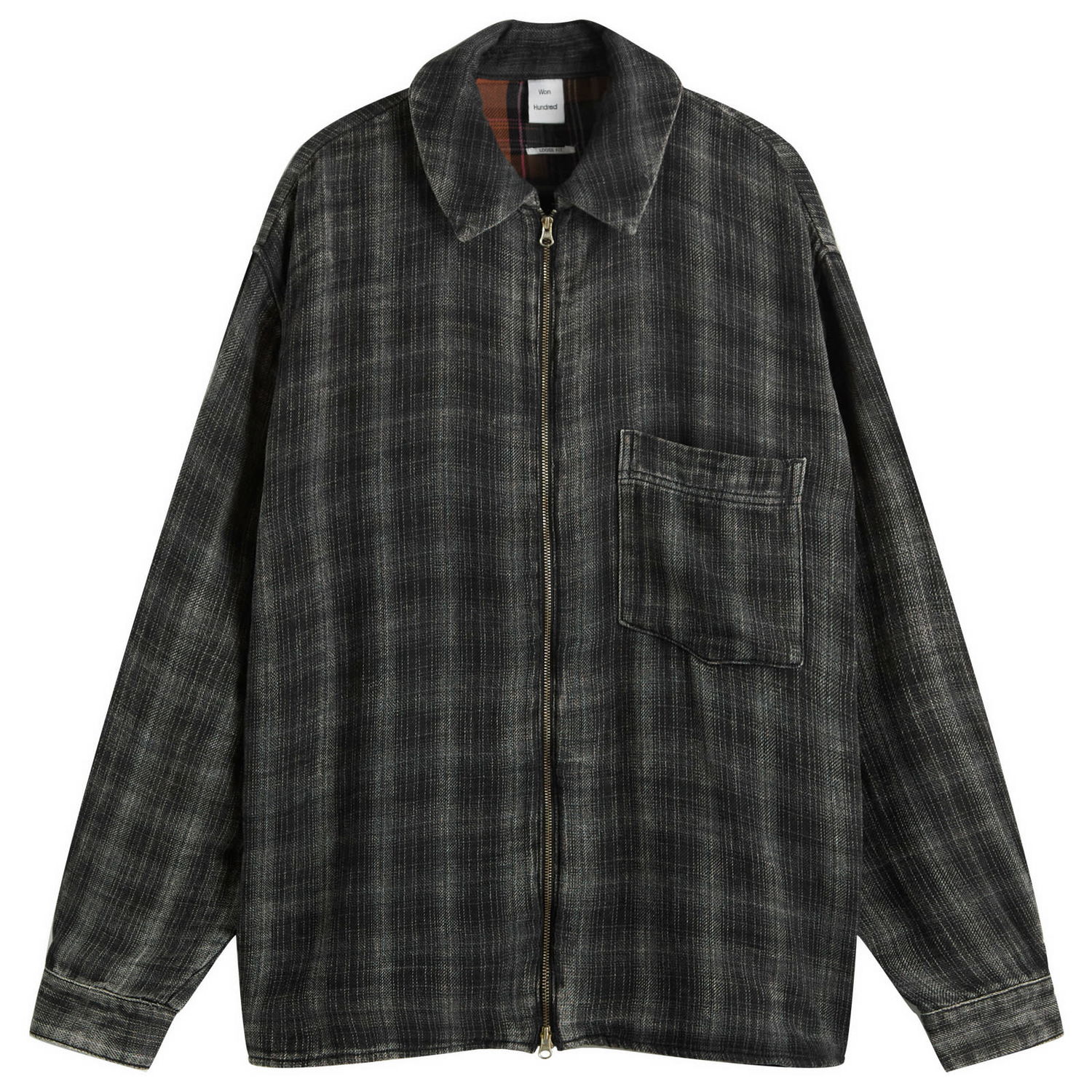Skjorte Won Hundred Zayne Zip Overshirt, Size Small Sort | 3704-13059, 1