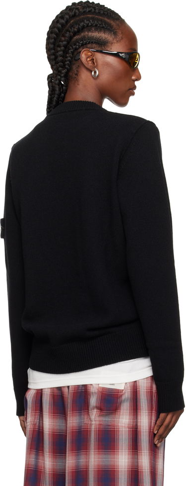 Sweater Stone Island Stone Island Lambswool V-Neck Sweater Sort | K2S15 5100033 S00A3, 2