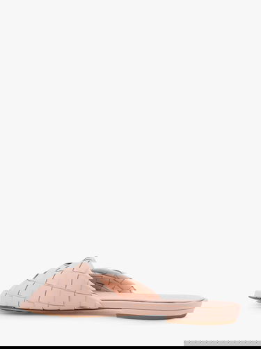 Sneakers og sko Bottega Veneta Woven Knot Flat Slide Sandals Lyserød | 806918V2ED06801, 2