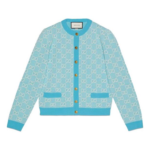 Sweater Gucci Wool-Blend Cardigan Blå | 629452-XKBHQ-4692, 0