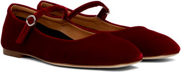 Tøj Aeyde Aeyde Uma Velvet Mary-Jane Ballerina Flats Rød | A11-FL-RAZS08FL-223-406-004, 3