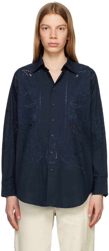 Skjorte rag & bone rag & bone Vivian Embroidered Shirt Mørkeblå | WAW23PA0139Q13, 0