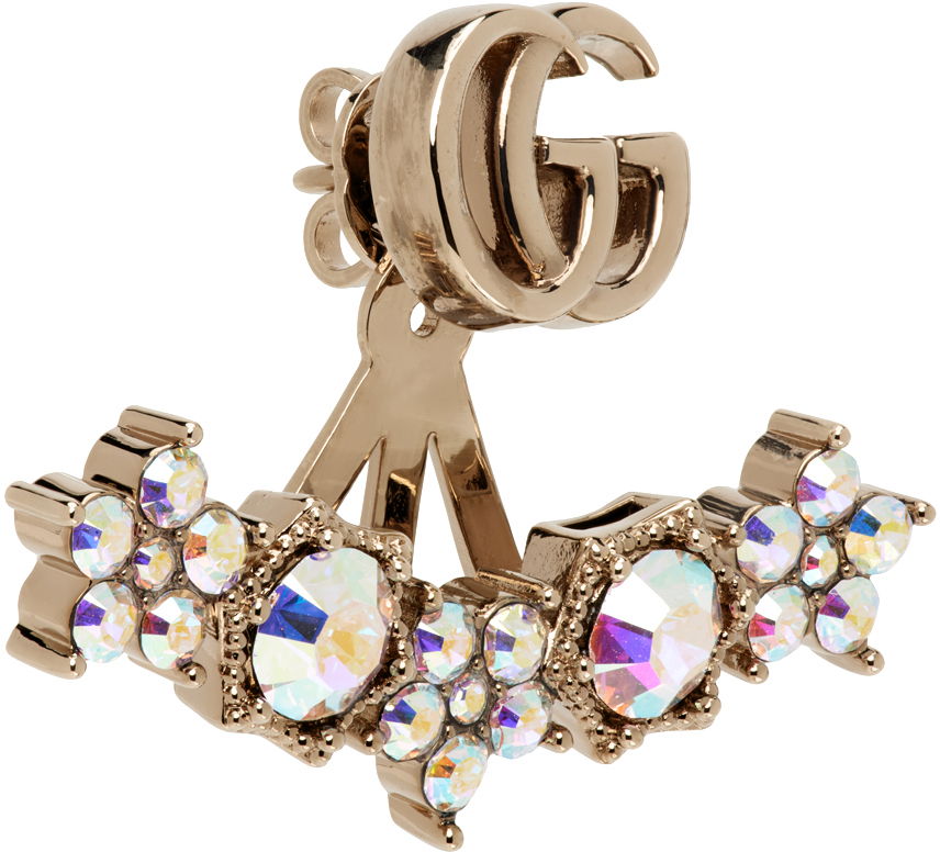 Øreringe Gucci Crystal Double G Single Earring Beige | 753790 J1D50, 1
