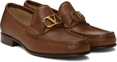 Skopleje Valentino Valentino Garavani VLogo Signature Buffalo Loafers Brun | 6Y2S0J68MIL, 3