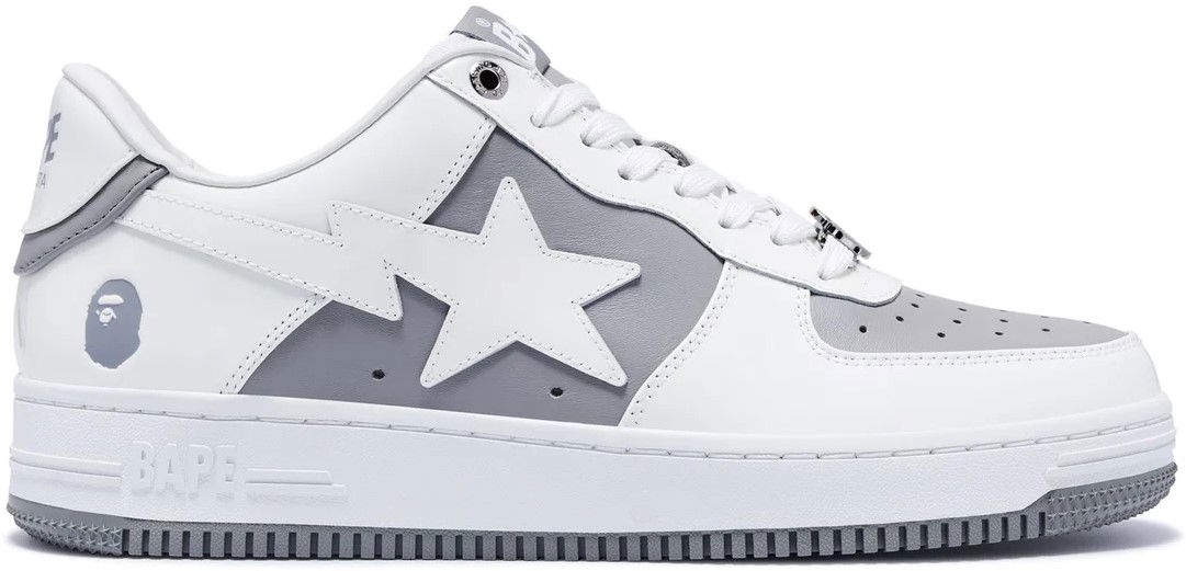 Sneakers og sko BAPE Bape Sta #6 M2 Grey/White Hvid | 0ZXSHM191328M-GRY, 0