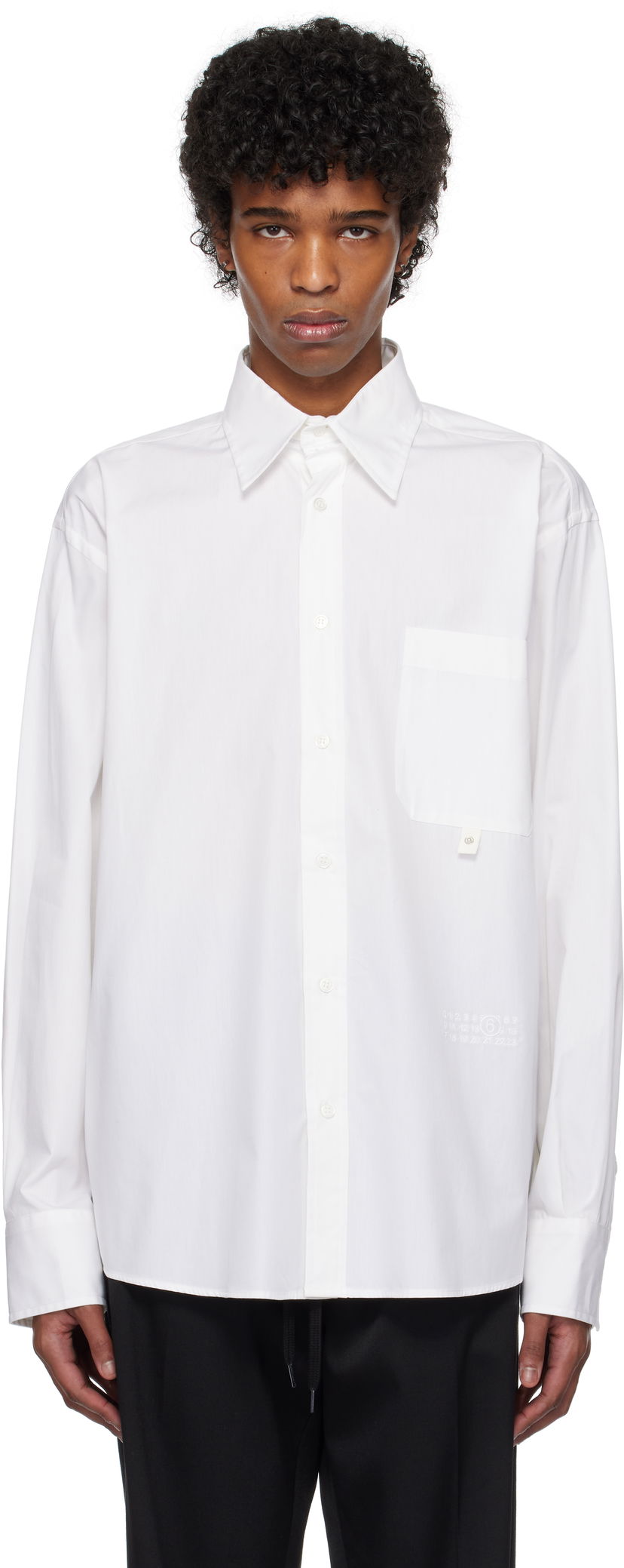Skjorte Maison Margiela MM6 Maison Margiela Long-Sleeved Shirt Hvid | SH0DT0020 M35152