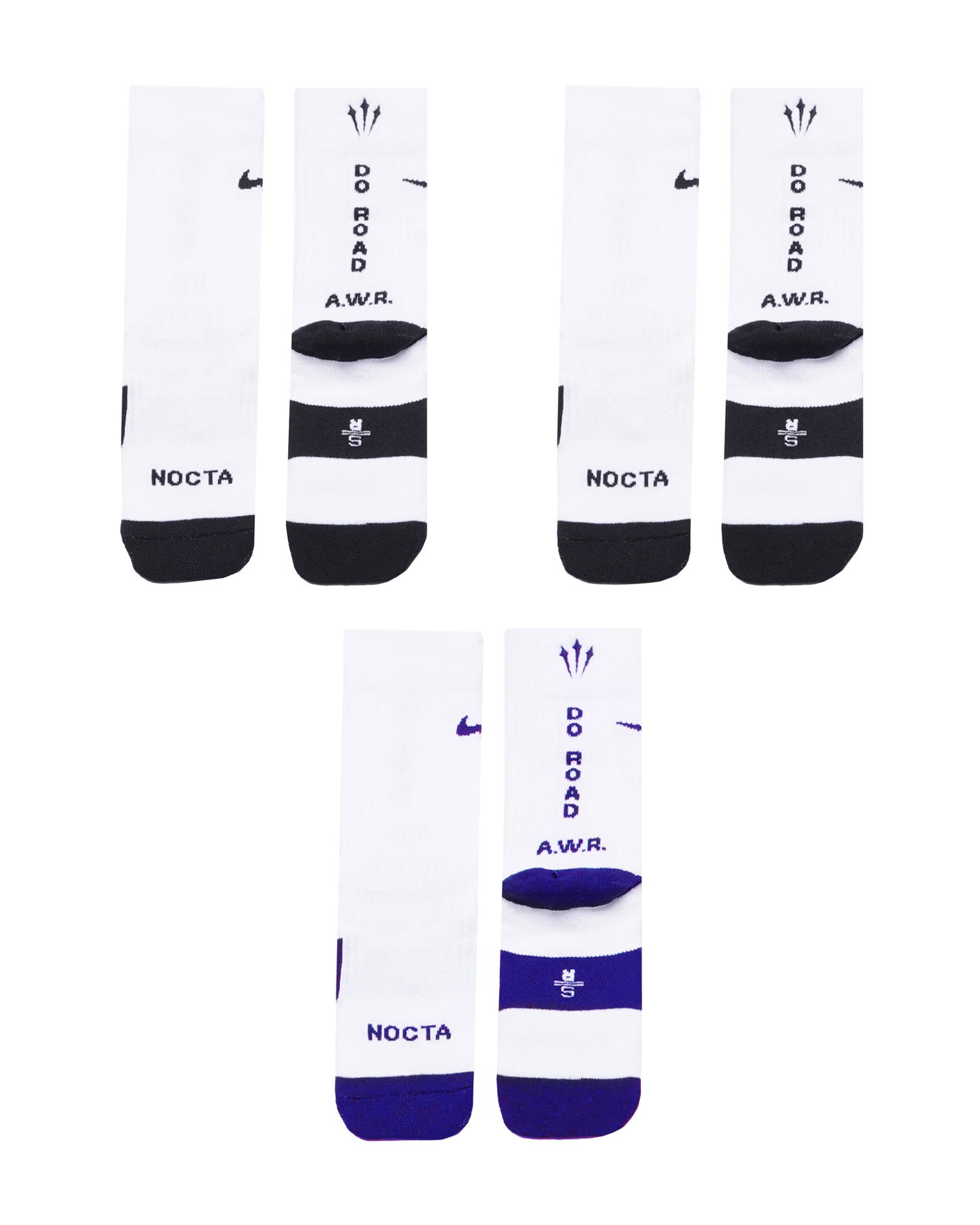 Sokker Nike Nocta x SNEAKER SOX CREW 3PR 160 RACING Hvid | FV3806-900, 0