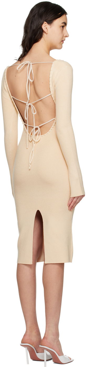 Kjole GUIZIO Guizio Bow Midi Dress Beige | DGF22E702_CRM, 2