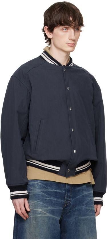 Bomberjakke MAISON KITSUNÉ Maison Kitsuné Teddy Bomber Jacket Mørkeblå | OM02116WQ4048, 1