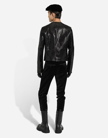 Jakke Dolce & Gabbana Collarless Leather Jacket Sort | G9BHGLHULVXN0000, 2