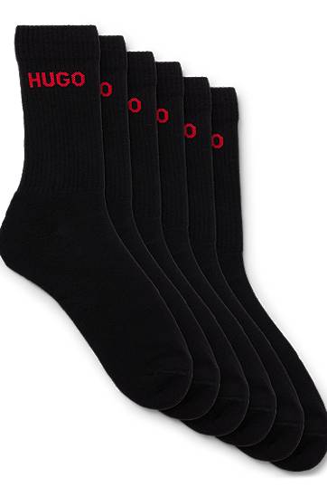 Sokker BOSS Six-Pack of Quarter-Length Socks with Logo Detail by HUGO Sort | 50510187