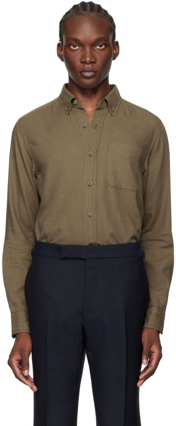 Skjorte Tom Ford Slim-Fit Shirt Grøn | HSO001-FMT045F24