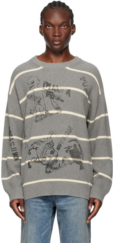 Sweater R13 R13 Striped Boyfriend Sweater Grå | R13MY231-Y148B, 0