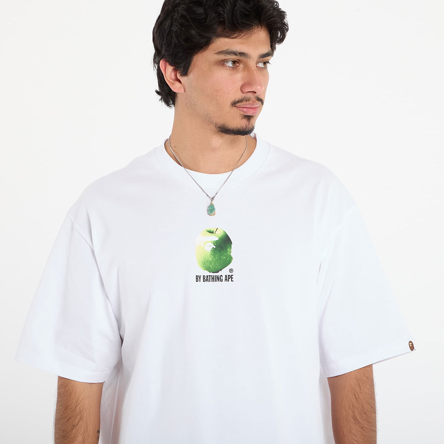 T-shirt BAPE A BATHING APE Apple Graphic Relaxed Fit Tee Hvid | 001TEL801308MWHT, 1