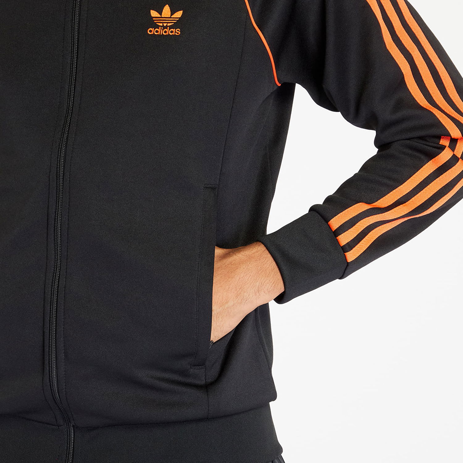 Sweatshirt adidas Originals Sustainability Track Top Black/ Semi Impact Orange Sort | II5766, 1
