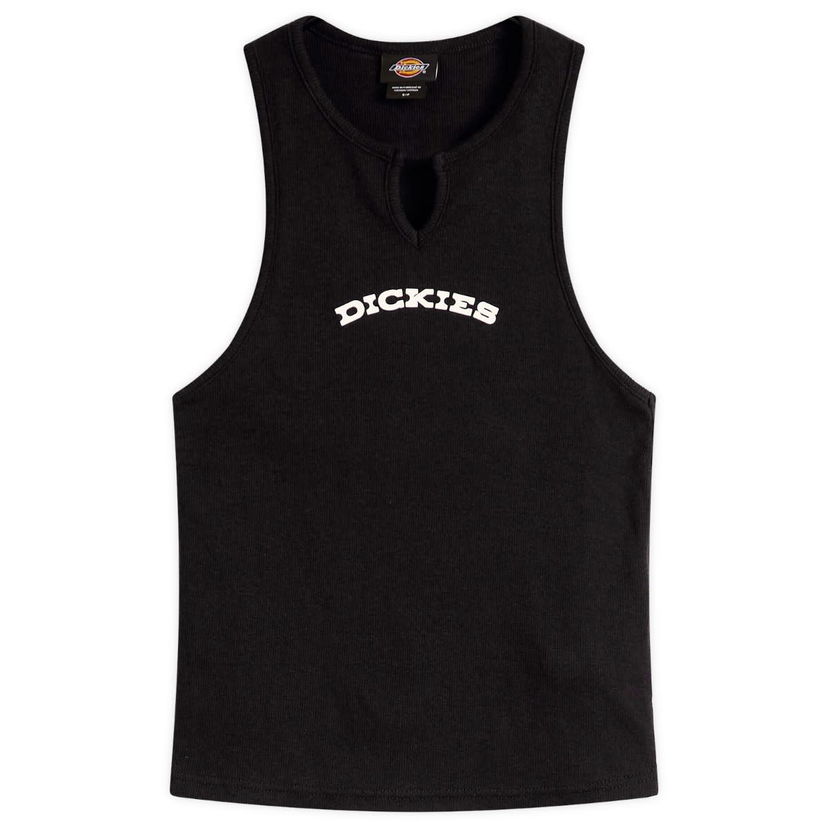 Tanktop Dickies Women's V-Neck Logo Vest Sort | DK0A8677BLK1