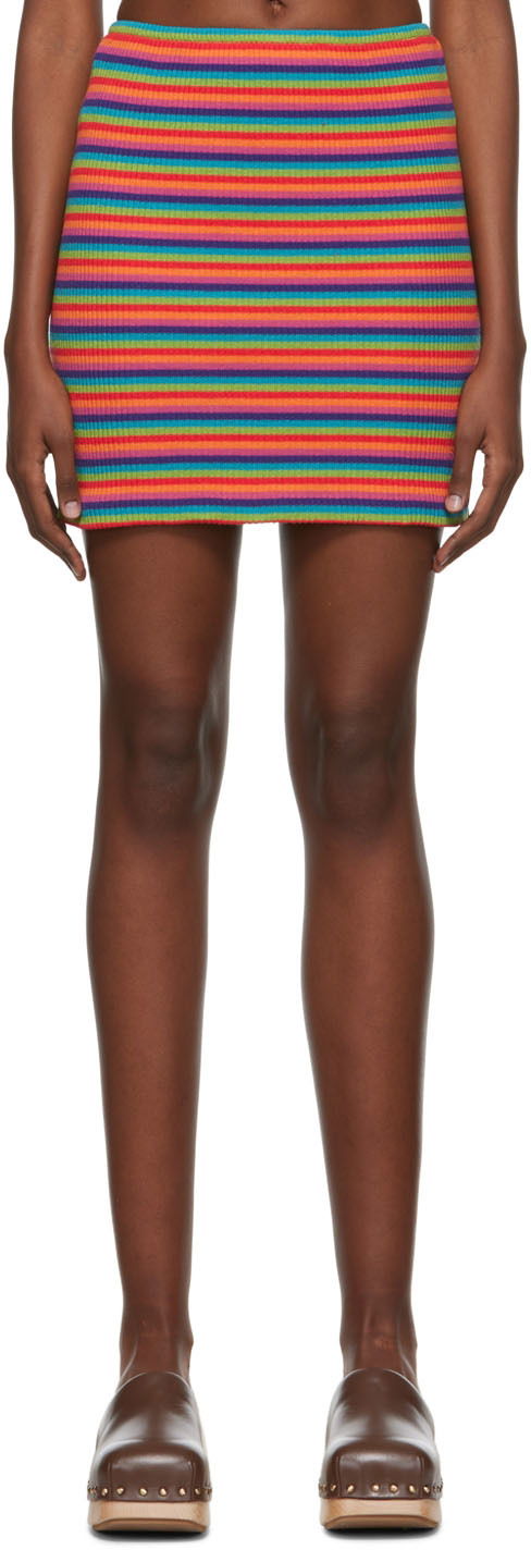 Nederdel Anna Sui Exclusive Multicolor Cotton Mini Skirt Flerfarvet | 522A10