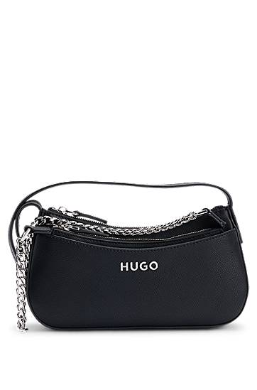 Håndtaske BOSS HUGO Faux-Leather Crossbody Bag with Removable Clutch Sort | 50536079, 0