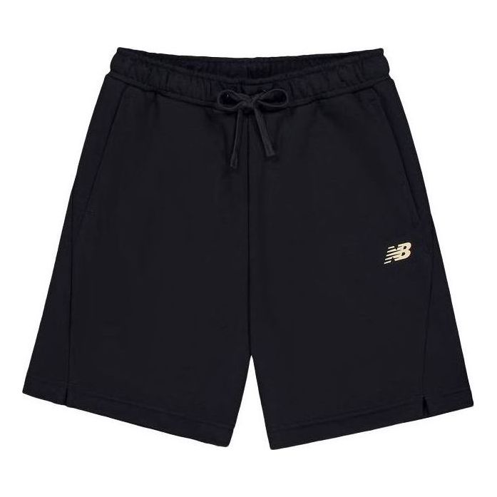 Shorts New Balance Logo Cotton Shorts Sort | AMS41366-BK