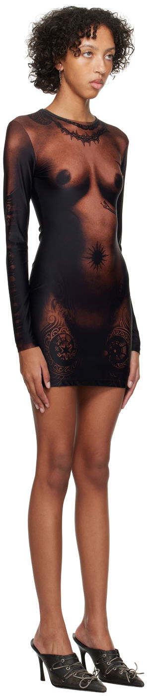 Kjole Jean Paul Gaultier Jean Paul Gaultier 'The Short Ebony Body Tattoo' Minidress Flerfarvet | 23/15-F-RO070-J527-67, 1