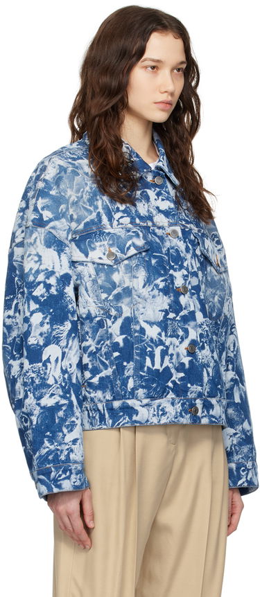 Jakke Stella McCartney Stella McCartney Animal Crowd Print Denim Jacket Blå | 6D01973SPH65, 1