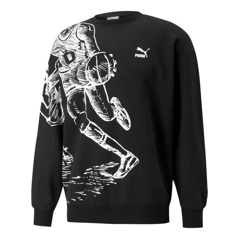 Sweatshirt Puma Joshua Vibes Crew Sweatshirt Sort | 536302-01