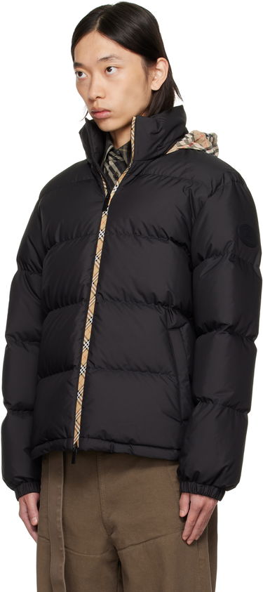 Puffer jakke Burberry Burberry Snowdon Checker-Tape Down Jacket Sort | 8113810, 3