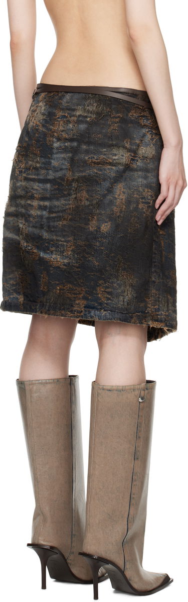 Nederdel Diesel Denim Midi Skirt Blå | A17023 0ABCW, 2