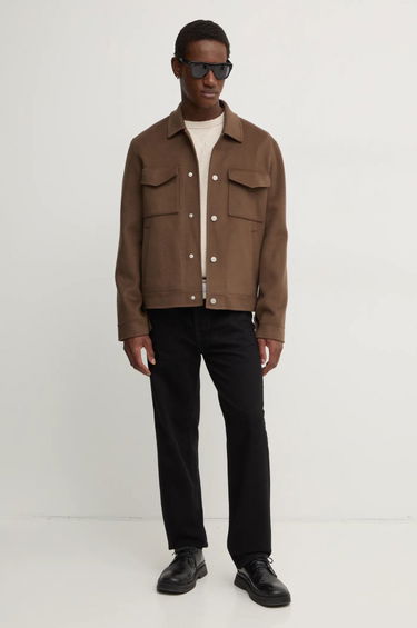 Jakke Nanushka Oversized Wool Shirt Jacket Brun | NM24FWJK02578, 1