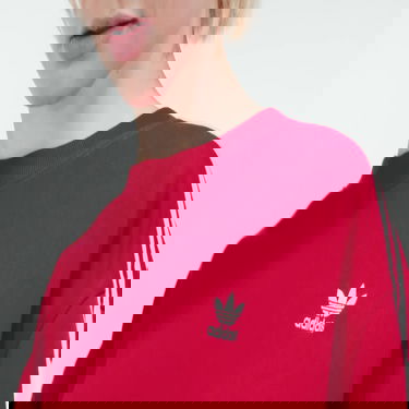 Sweater adidas Originals 3-Stripes Oversized Crew Rød | IN8487, 5