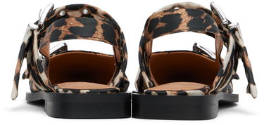Tøj GANNI GANNI Leopard Satin Buckle Ballerina Flats Flerfarvet | S2947, 1