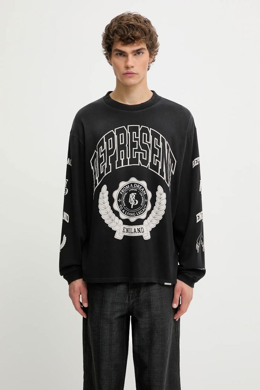 T-shirt Represent Clo Represent Legacy Crest Long Sleeve T-Shirt Sort | MLM100371