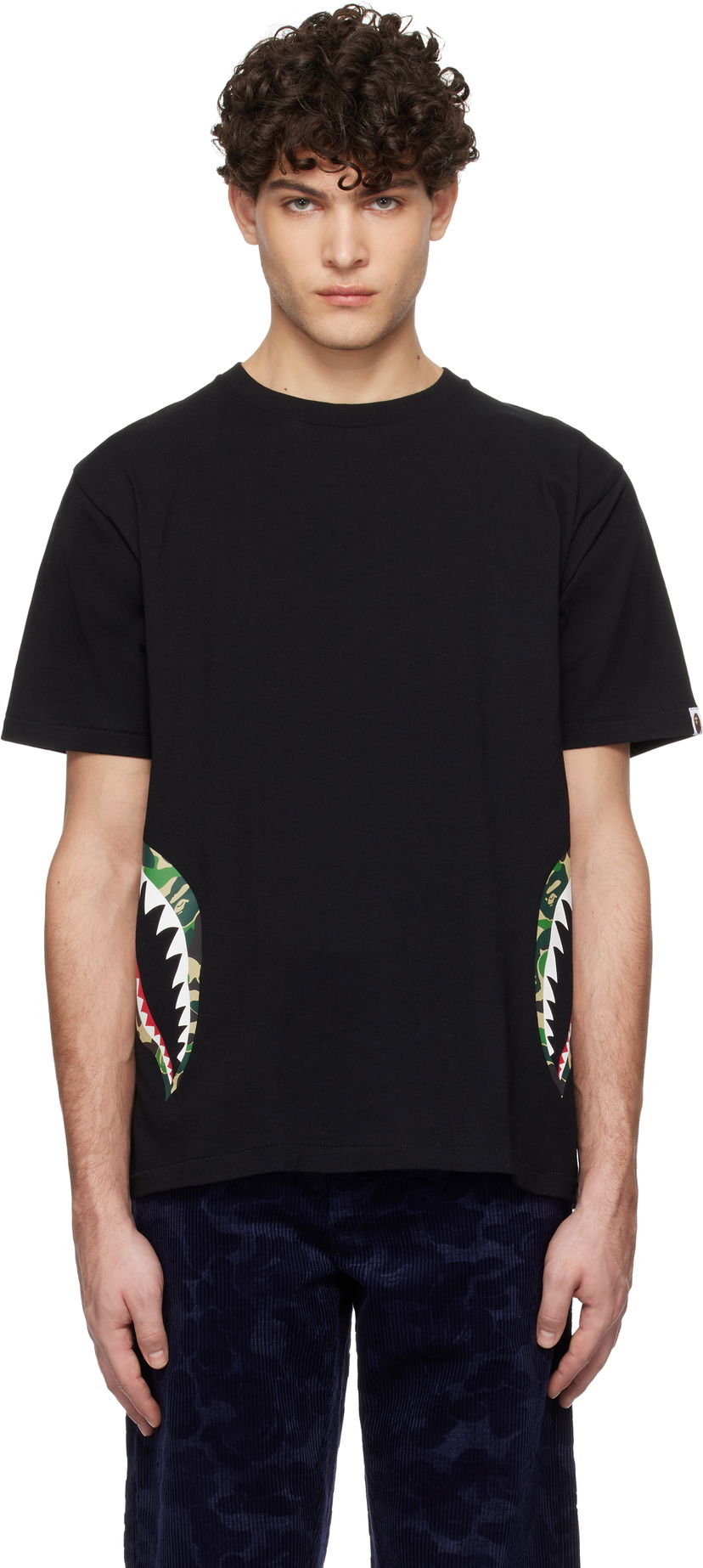 T-shirt BAPE Camo Side Shark Graphic T-Shirt Sort | 001TEK801007M