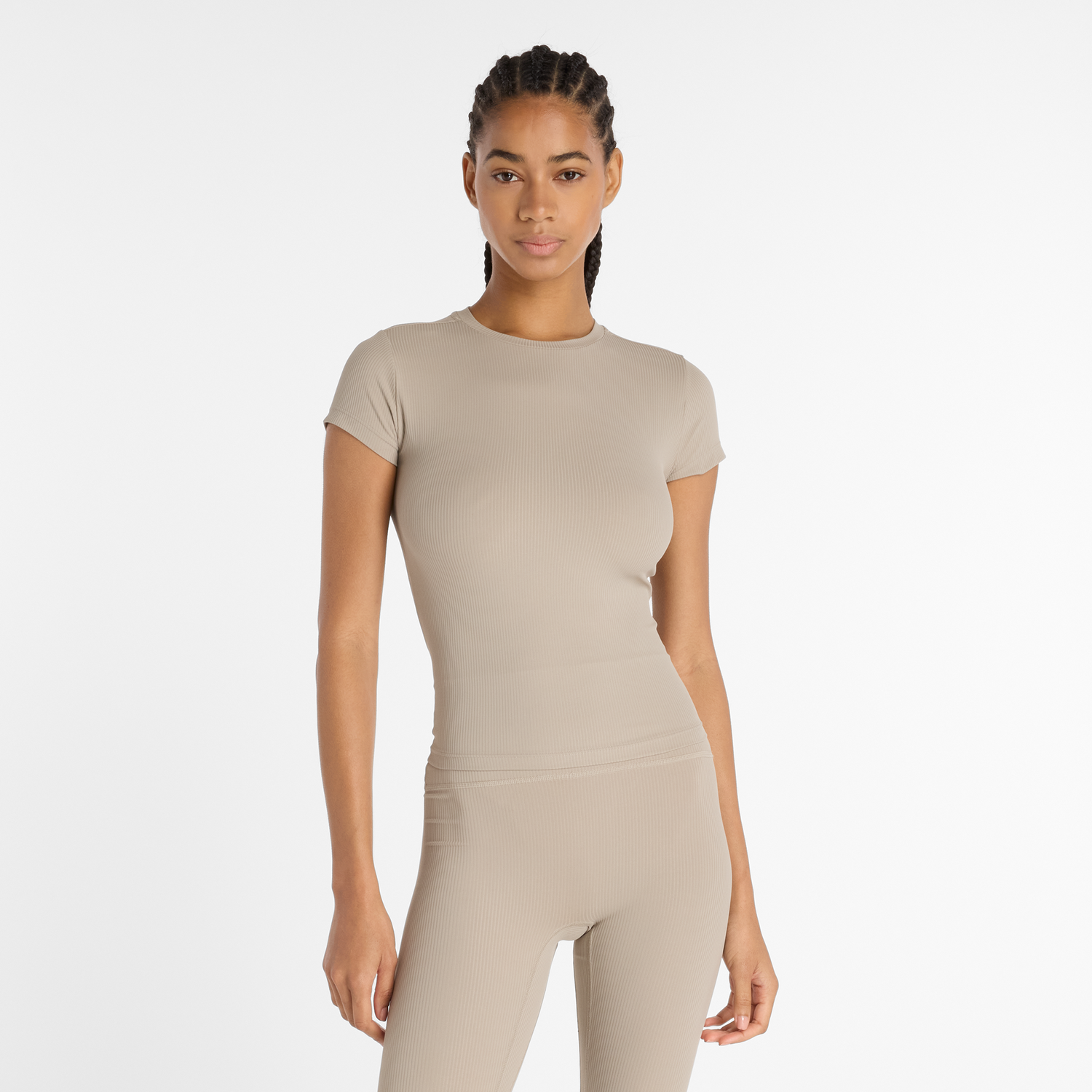 T-shirt New Balance Short Sleeve Fitted Tee Beige | NBWT53125ADS, 0