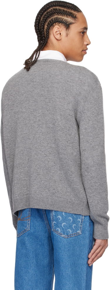 Sweater Marine Serre Marine Serre Wool Knit Crewneck Sweater Grå | MTK004A CKNI0531, 2