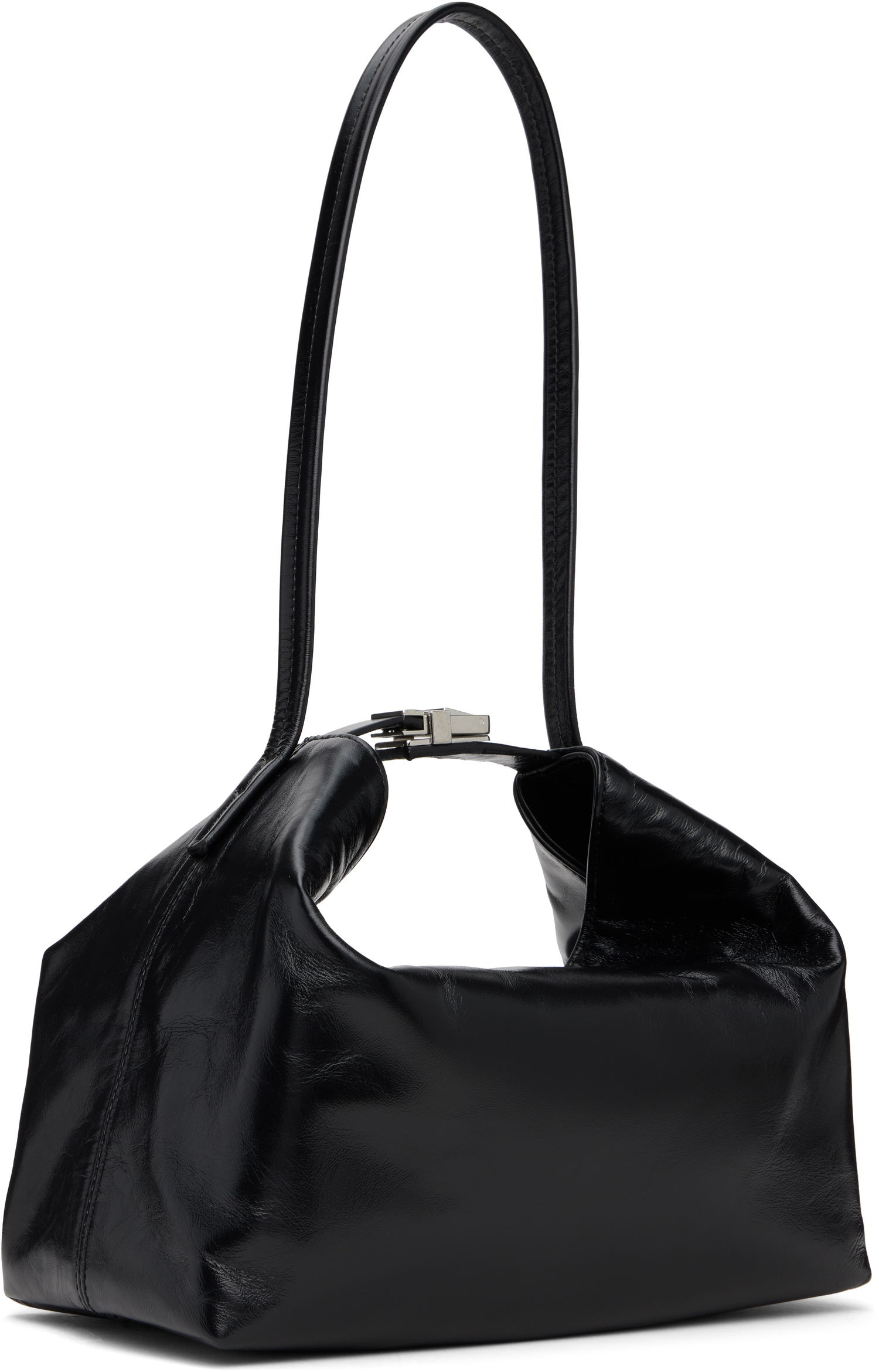 Håndtaske BY FAR Bea Creased Leather Shoulder Bag Sort | MWBSB052LL002BK001PL, 1
