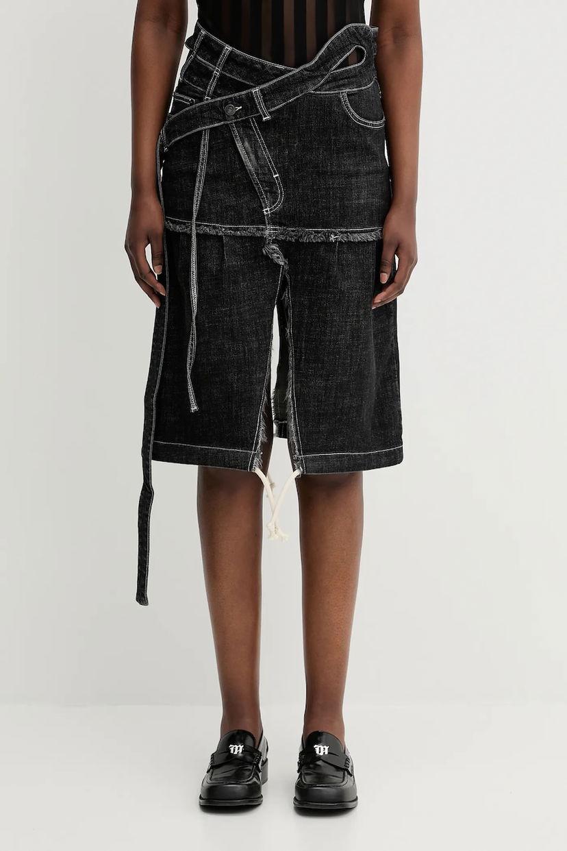 Nederdel Ottolinger Ottolinger Signature Wrap Midi Denim Skirt Sort | 117.301217.01