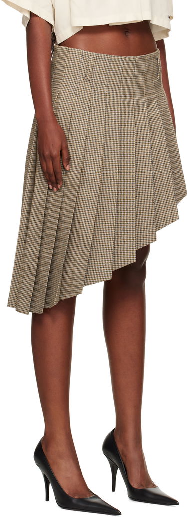 Nederdel We11done We11done Asymmetric Checked Midi Skirt Brun | WD-SK2-25-276-W-BG, 1