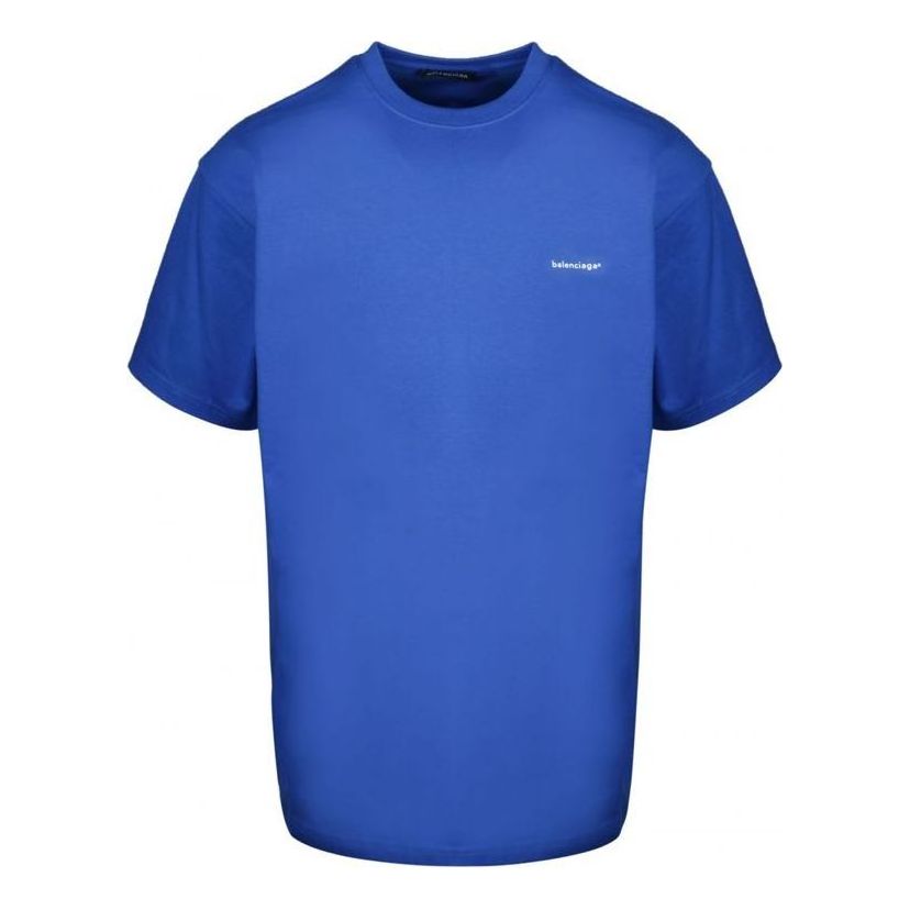 T-shirt Balenciaga Small Logo Print Cotton T-Shirt Blå | 556150TBV438077, 0