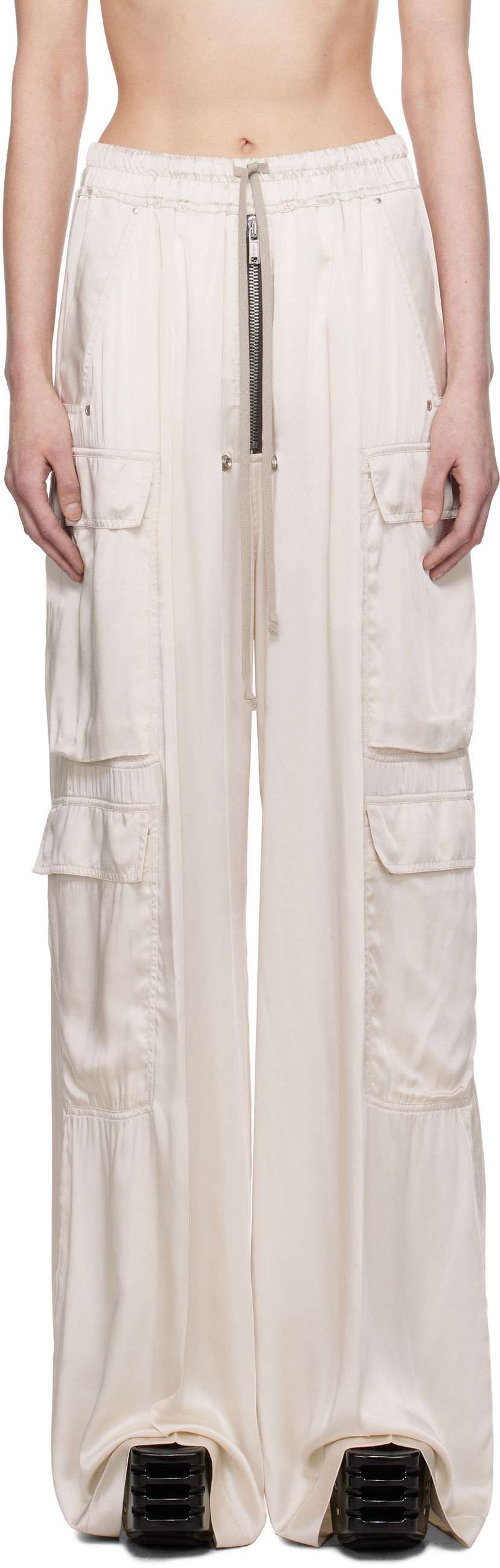 Cargo bukser Rick Owens Rick Owens Hollywood Cargo Pants Hvid | RP01E7327 SCH