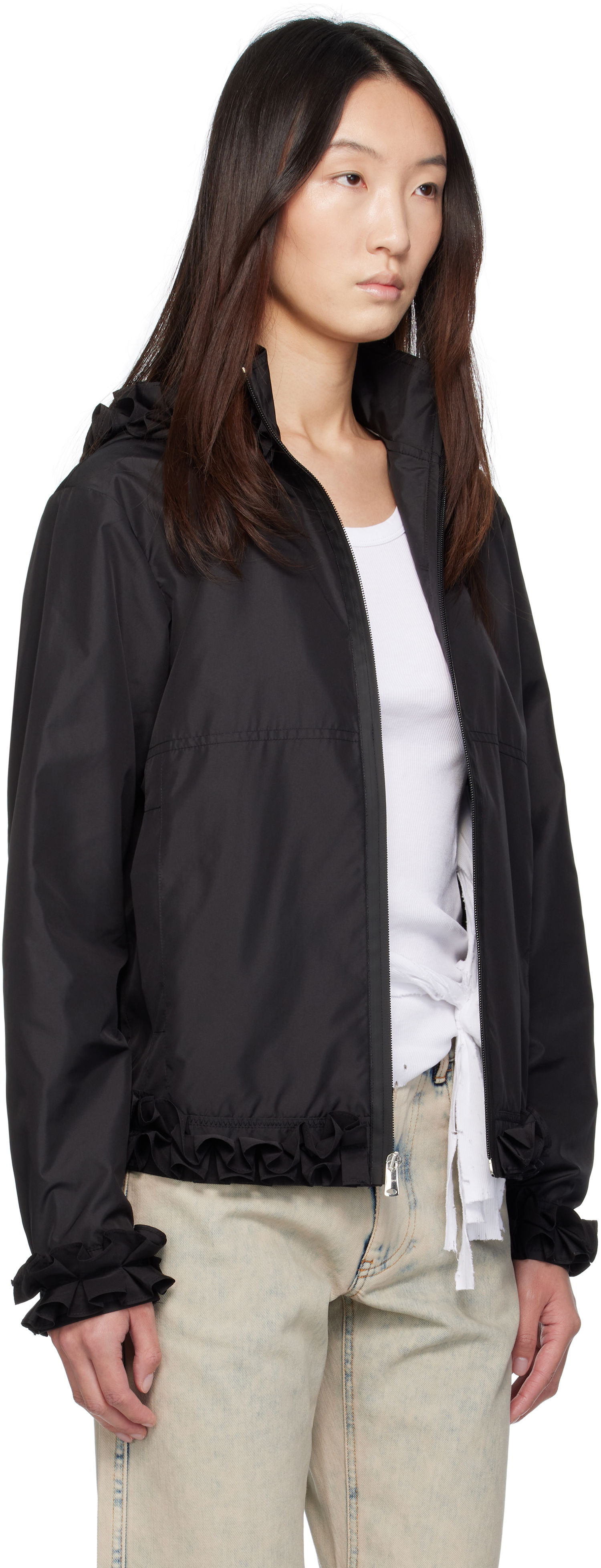 Jakke Coperni Coperni Pleated Ribbon Jacket Sort | COPOW43F3037, 1