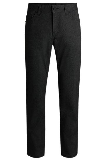 Bukser BOSS Maine Regular-Fit Anti-Wrinkle Mouliné Twill Trousers Sort | 50519767, 0