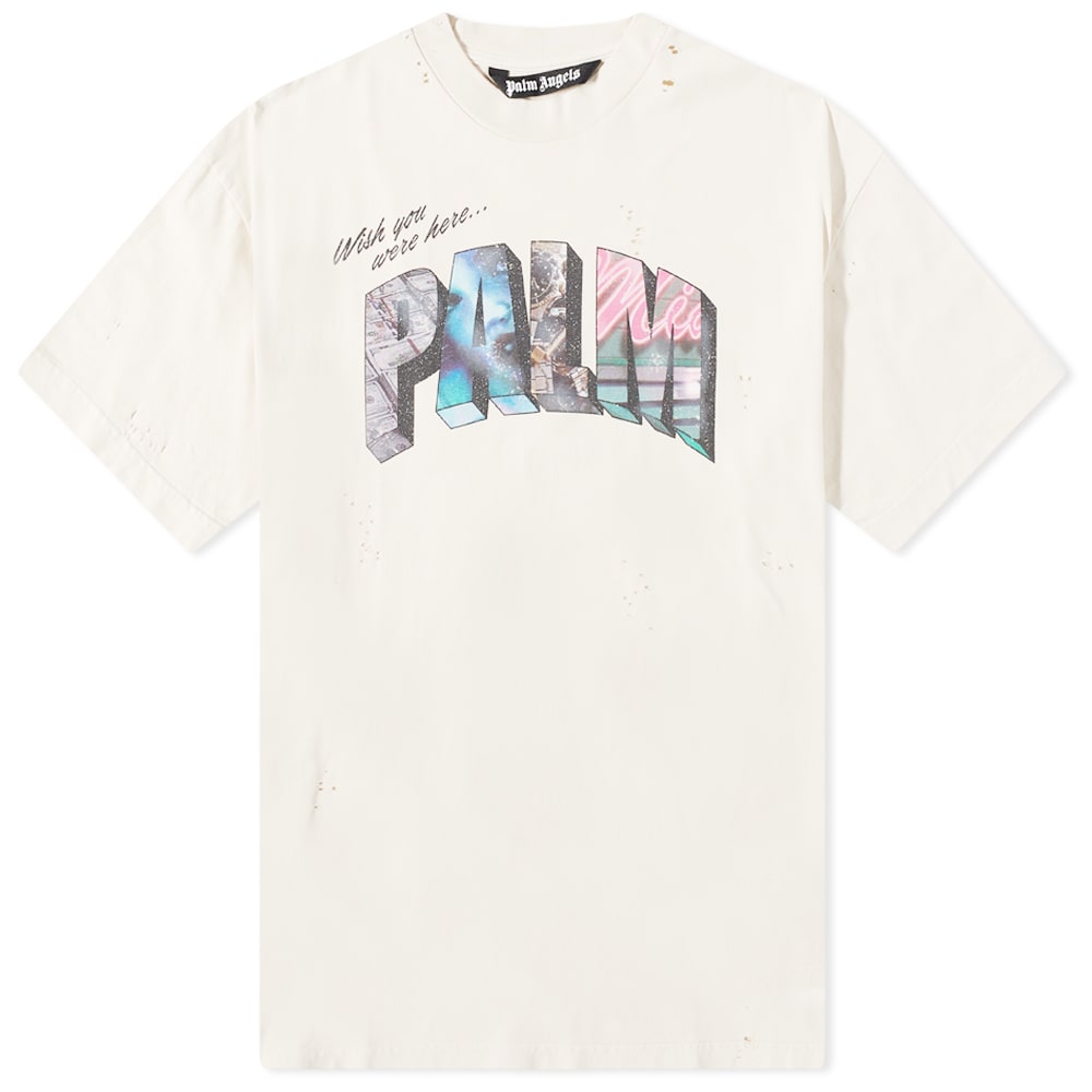 T-shirt Palm Angels Sign Tee Hvid | PMAA072S23JER0020184, 0