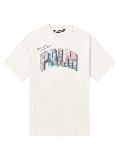 T-shirt Palm Angels Sign Tee Hvid | PMAA072S23JER0020184
