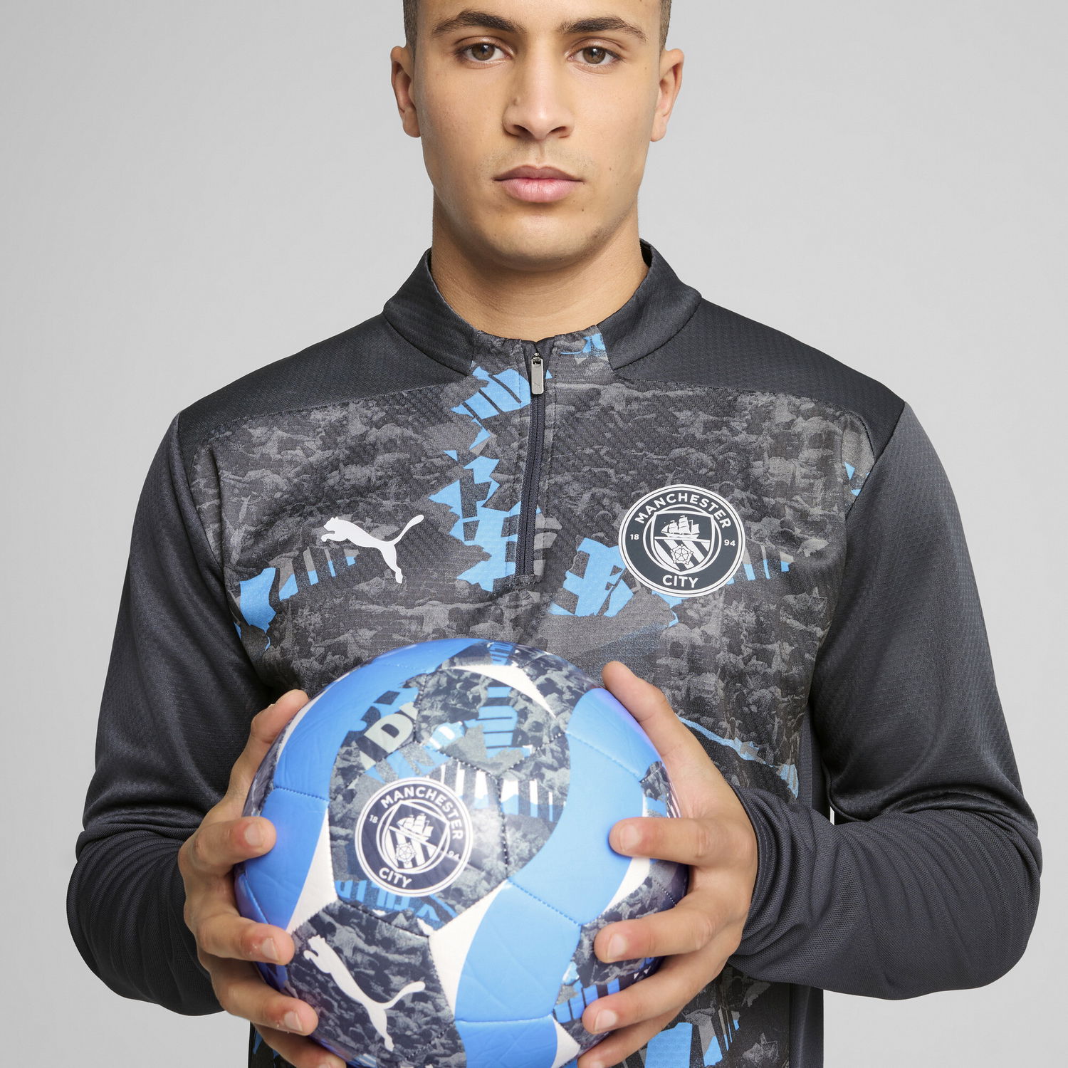 T-shirt Puma Manchester City Pre-Match Quarter-Zip Top Sort | 779156_74, 1